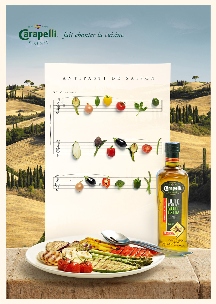 assiette d'antipasti sur paysage d'Italie